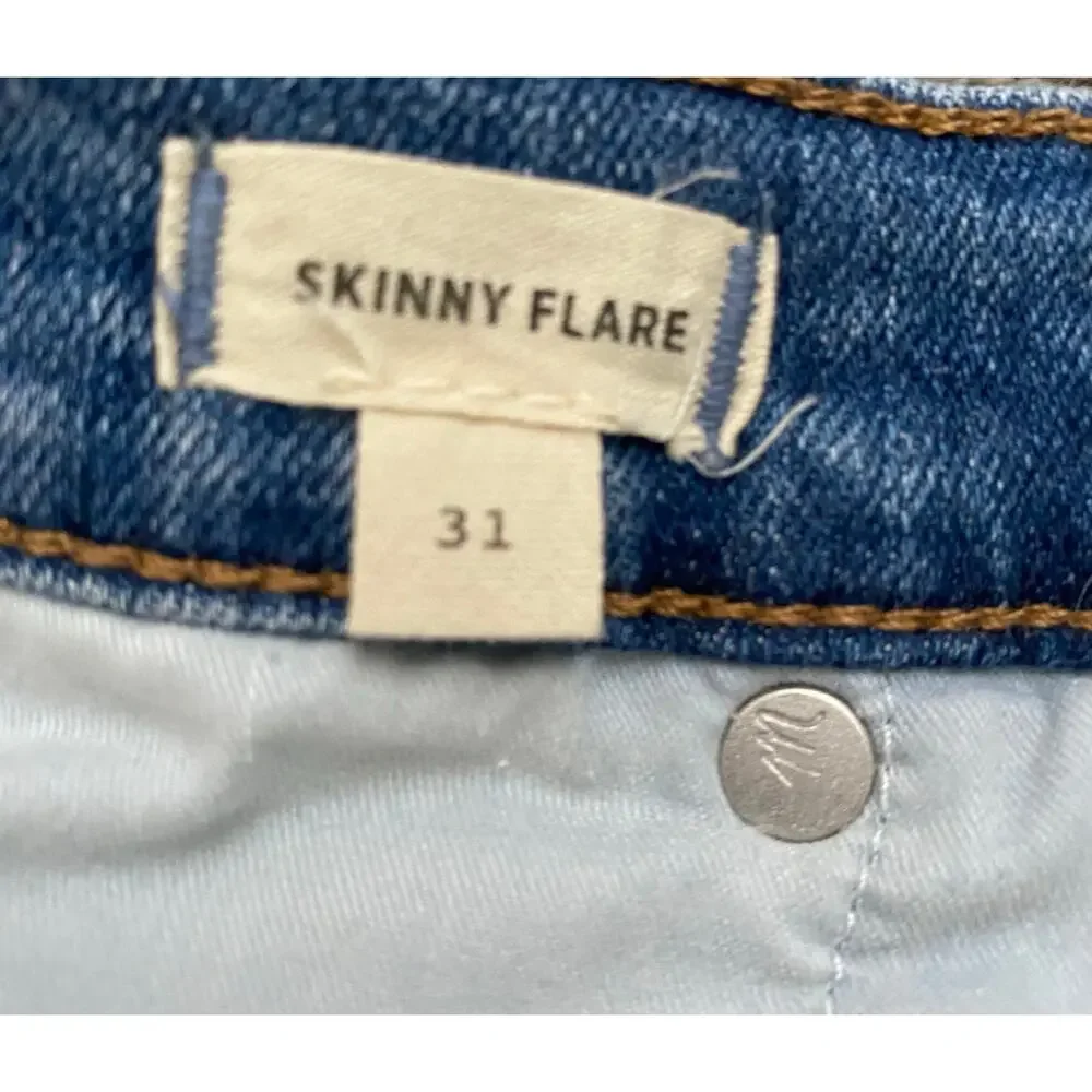 Madewell Womens Skinny Flare Jeans Size 31 Medium Blue Fair Trade - Picture 4 of 10